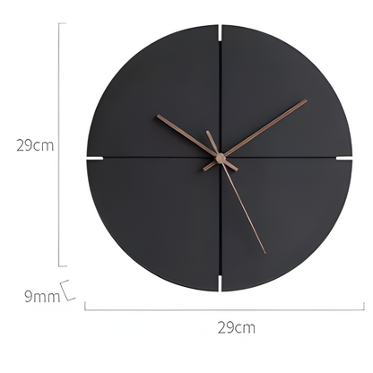 Scandinavian Black Wall Clock Modern Silent Round Square Design