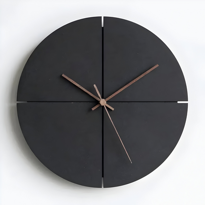 Scandinavian Black Wall Clock Modern Silent Round Square Design