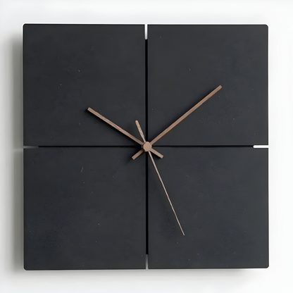 Scandinavian Black Wall Clock Modern Silent Round Square Design