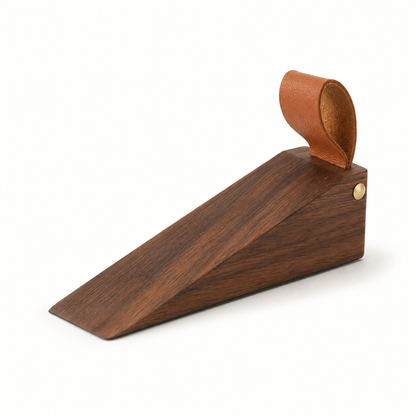 Scandinavian Wooden Door Stop with Non-Slip Base