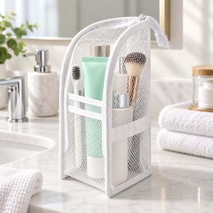 Self-Standing Travel Toiletry Bag with Easy-Access Compartments