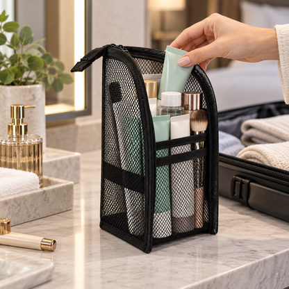 Self-Standing Travel Toiletry Bag with Easy-Access Compartments