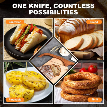 Serrated Bread Knife Stainless Steel Wooden Handle Cutter