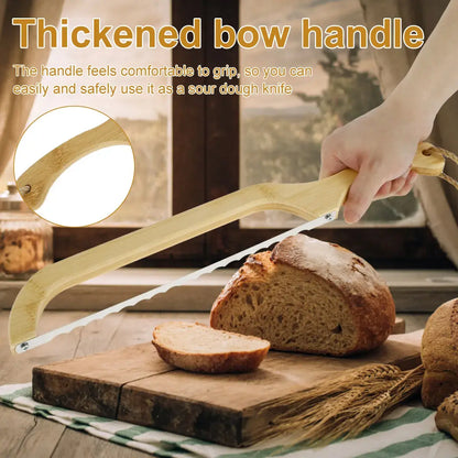 Serrated Bread Knife Stainless Steel Wooden Handle Cutter