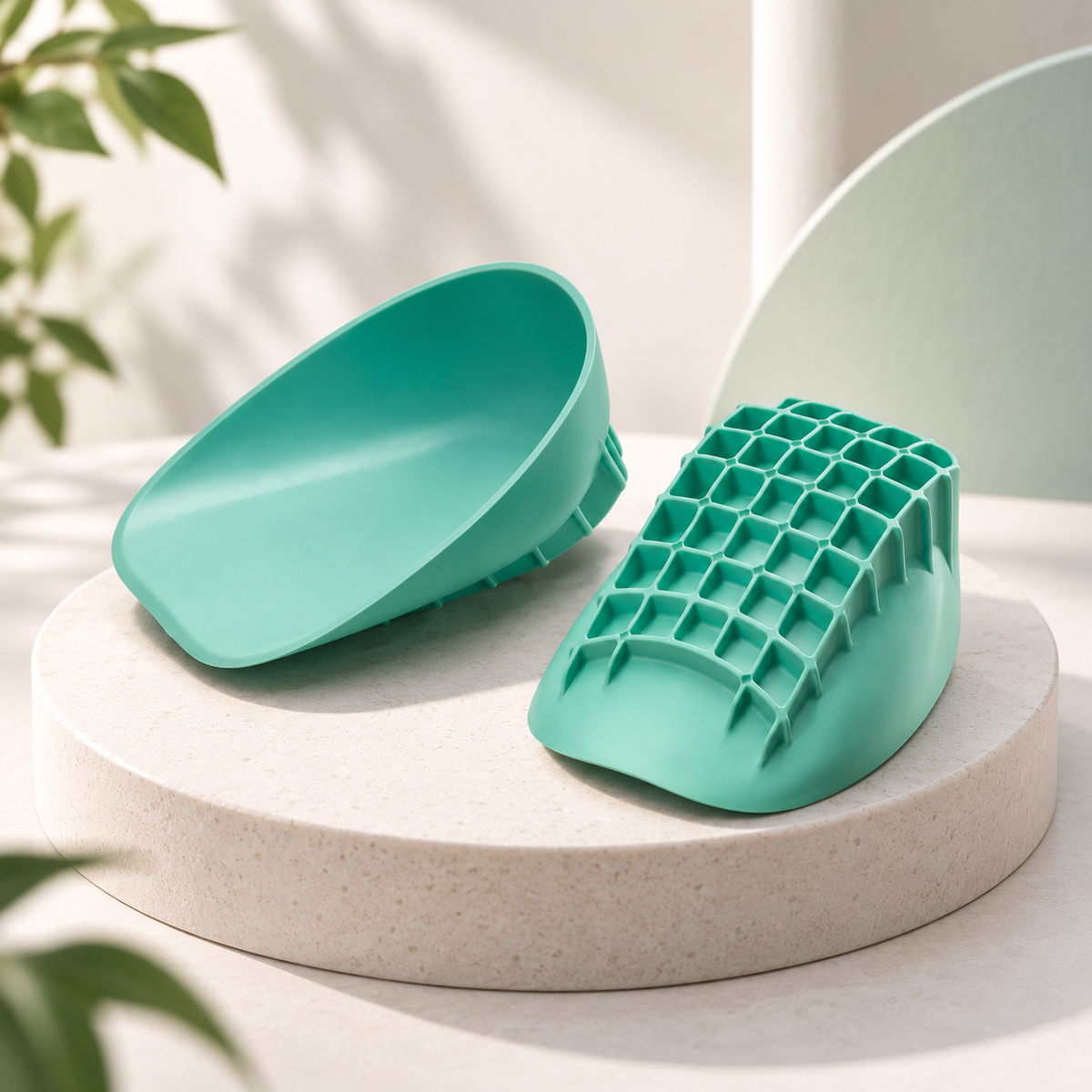Shock-Absorbing Silicone Heel Cups with Anatomical Support and Washable Design