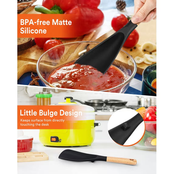 Silicone Cooking Spoon Spatula Heat Resistant Non Stick Kitchen Utensil