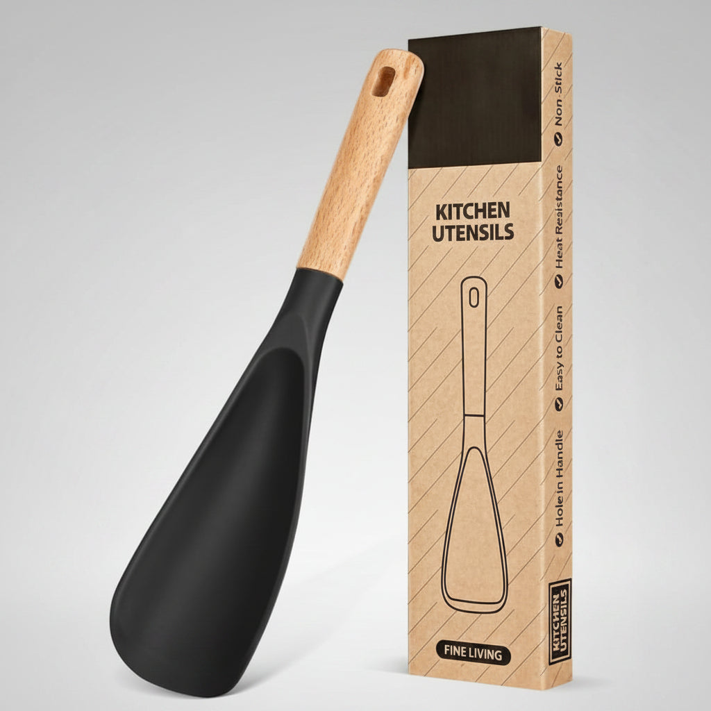 Silicone Cooking Spoon Spatula Heat Resistant Non Stick Kitchen Utensil