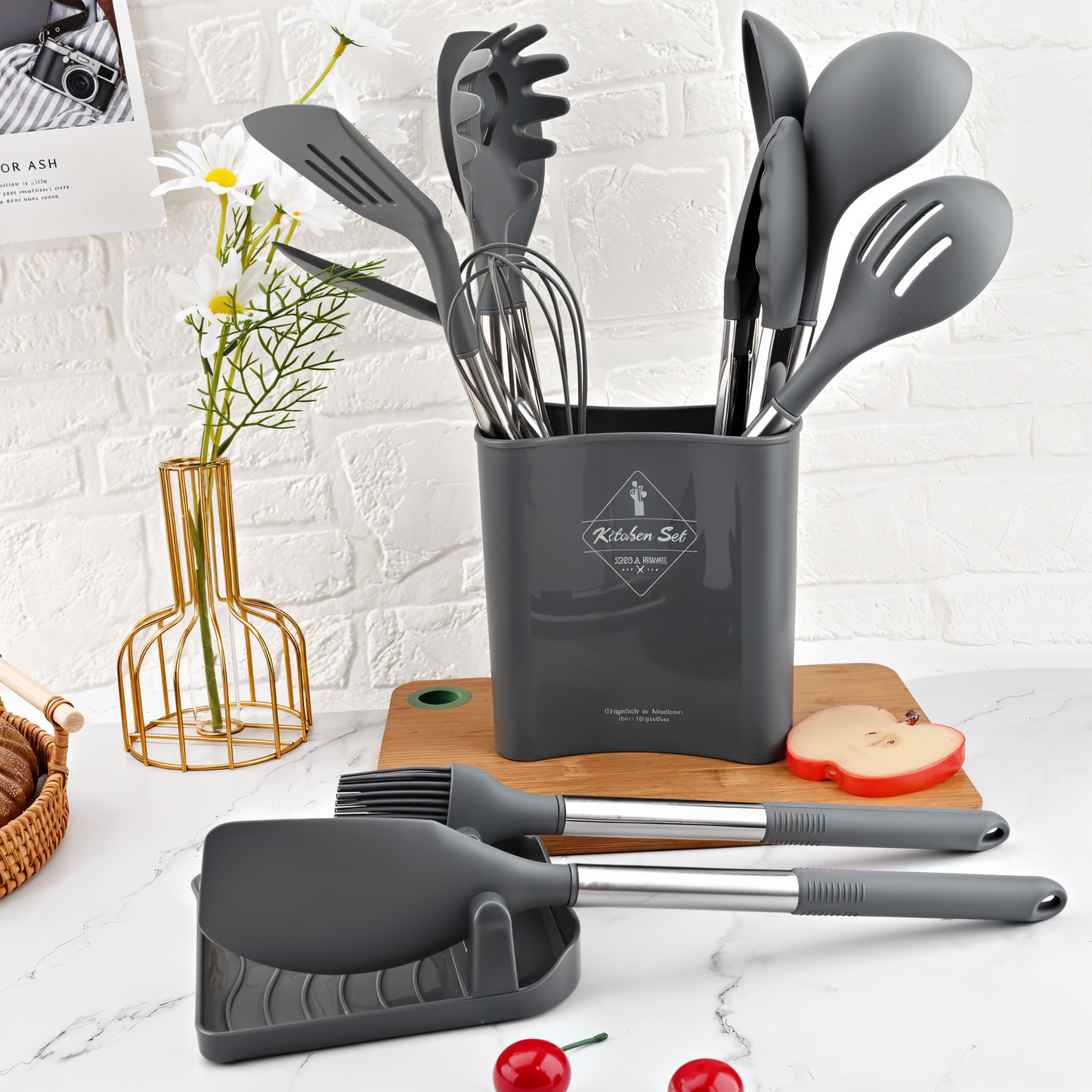 Silicone Kitchen Utensil Set Heat Resistant Cooking Tools