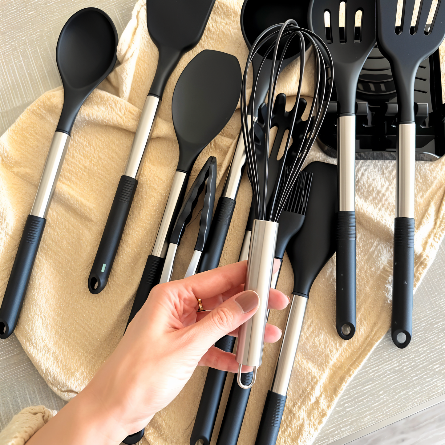 Silicone Kitchen Utensil Set Heat Resistant Cooking Tools