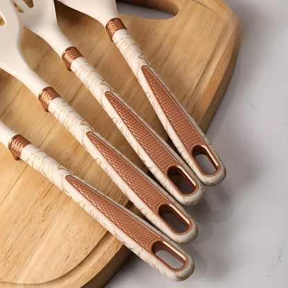 Silicone Kitchen Utensil Set Heat Resistant Cooking Tools With Holder