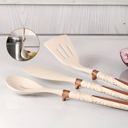 Silicone Kitchen Utensil Set Heat Resistant Cooking Tools With Holder