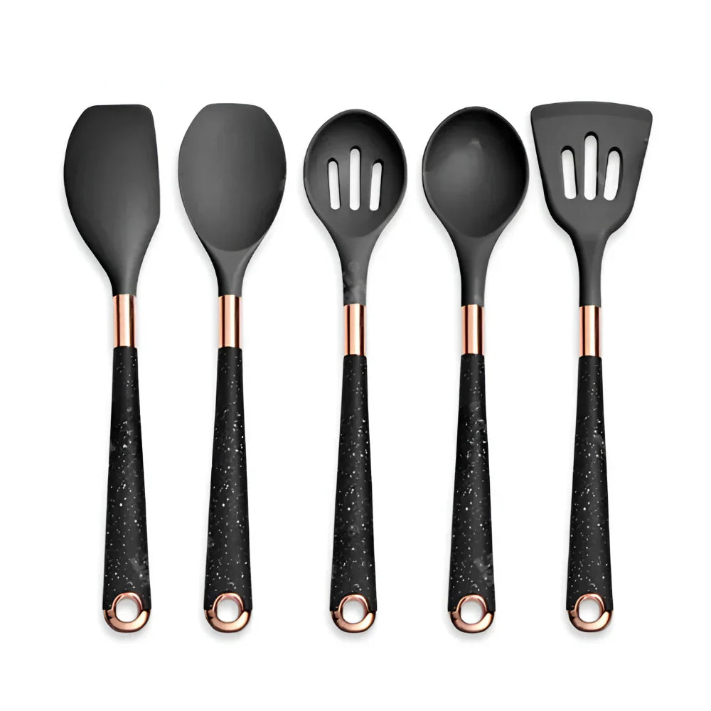Silicone Kitchen Utensil Set Heat Resistant Non Stick Cooking Tools Collection