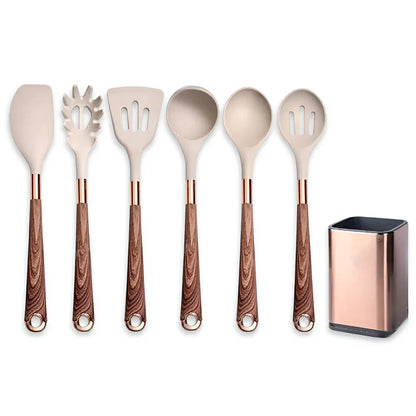 Silicone Kitchen Utensil Set Heat Resistant Non Stick Cooking Tools Collection