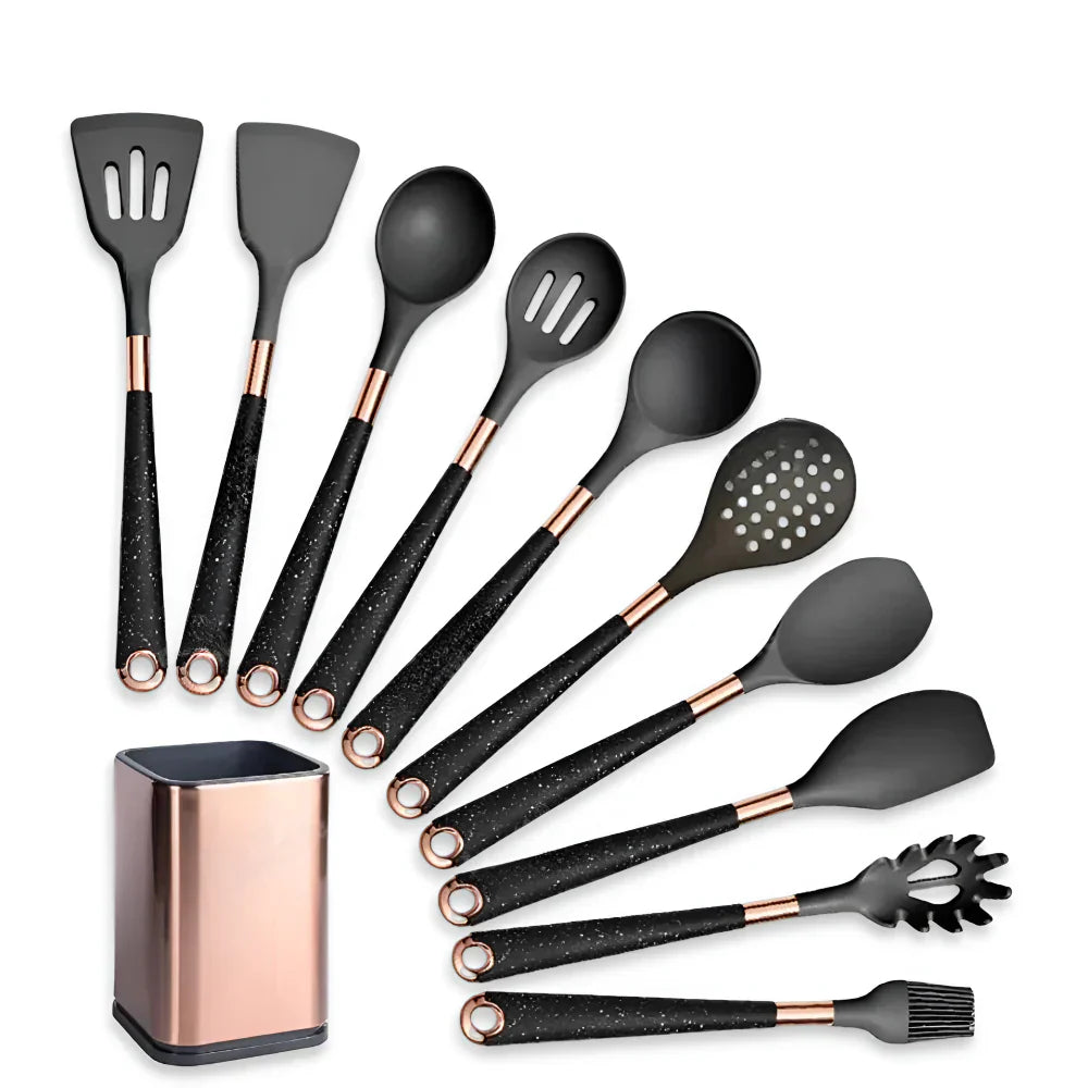Silicone Kitchen Utensil Set Heat Resistant Non Stick Cooking Tools Collection