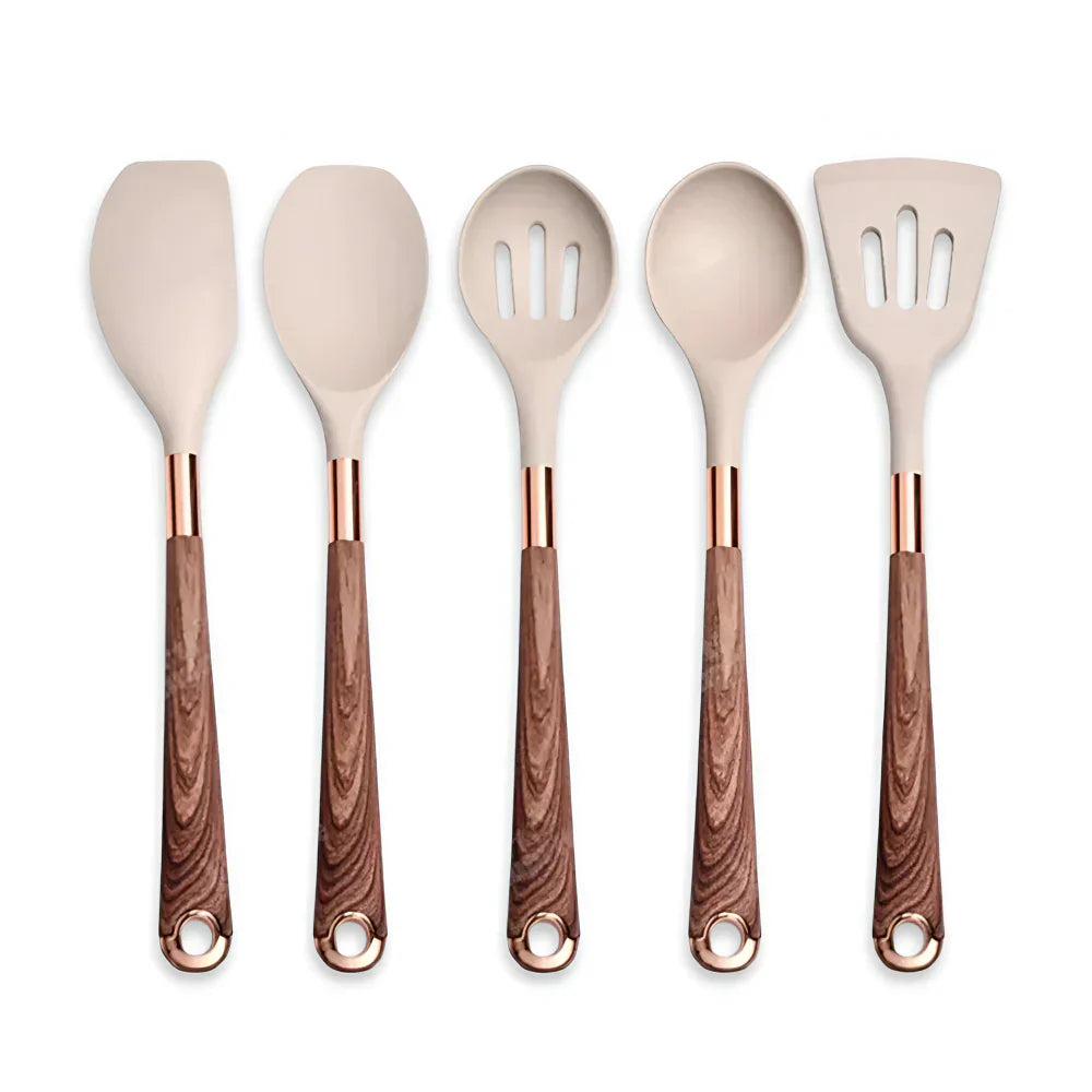 Silicone Kitchen Utensil Set Heat Resistant Non Stick Cooking Tools Collection