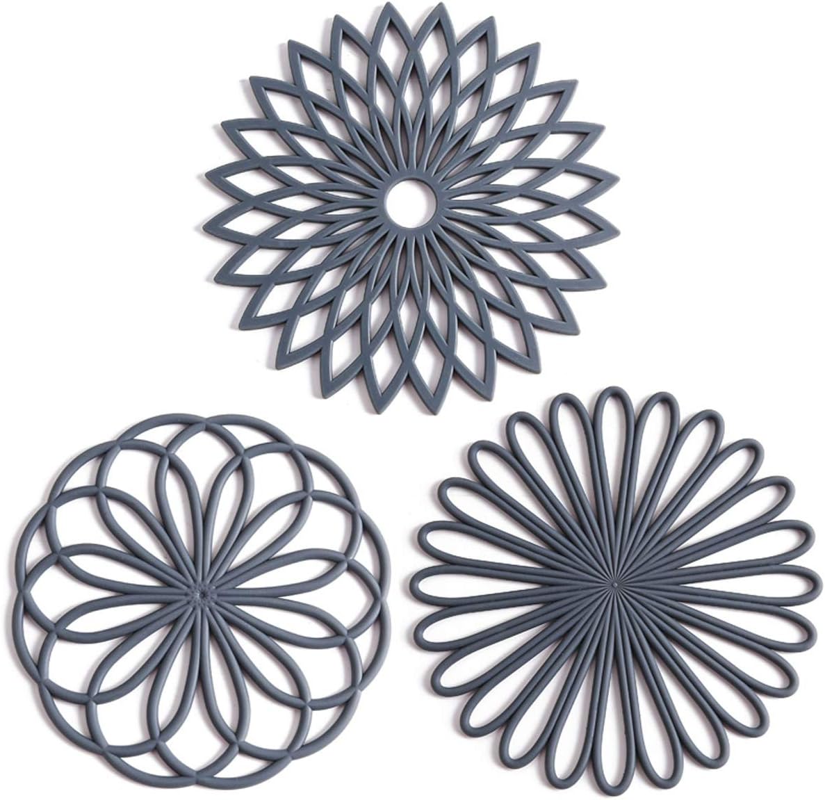 Silicone Trivet Set Heat Resistant Non Slip Hot Pot Pads