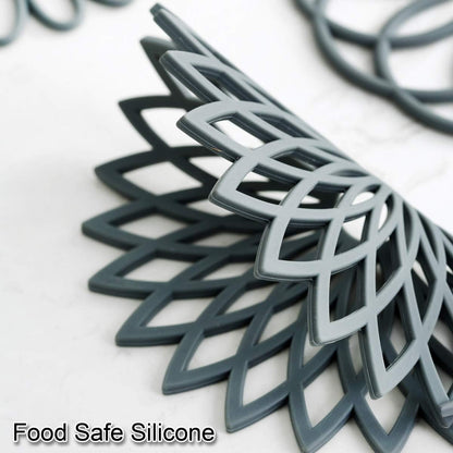 Silicone Trivet Set Heat Resistant Non Slip Hot Pot Pads