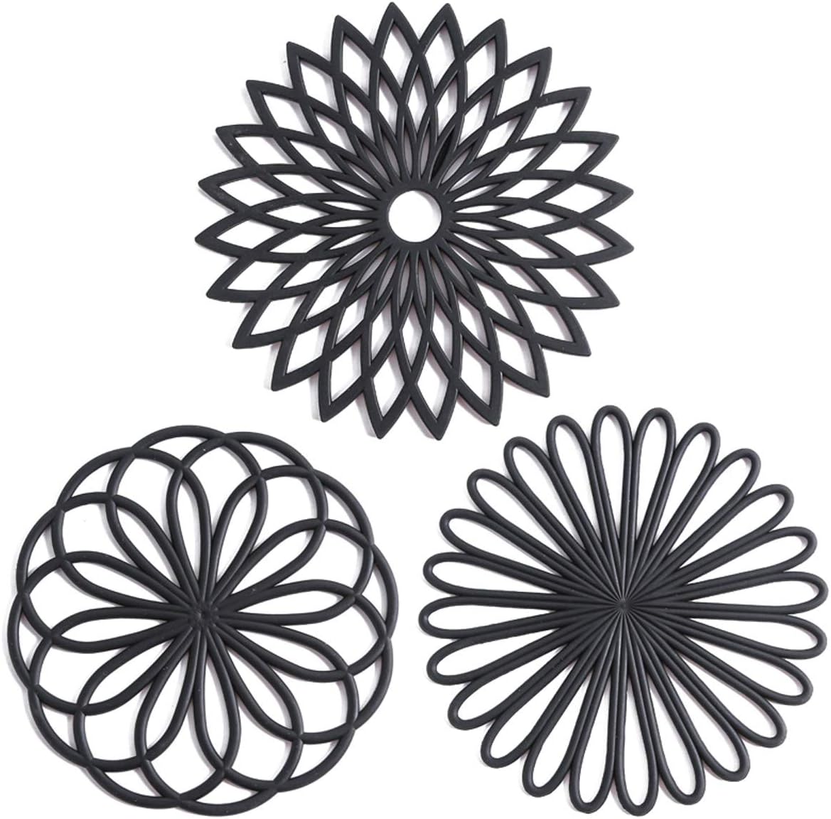 Silicone Trivet Set Heat Resistant Non Slip Hot Pot Pads
