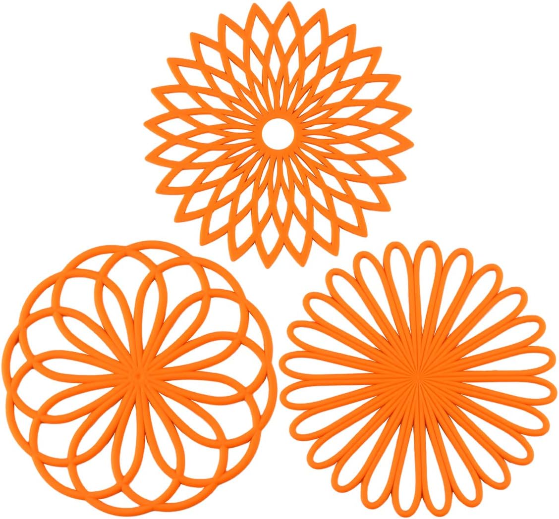 Silicone Trivet Set Heat Resistant Non Slip Hot Pot Pads