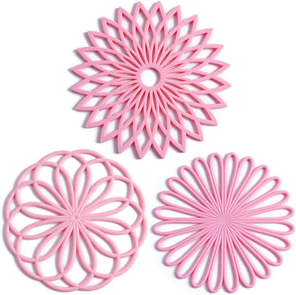 Silicone Trivet Set Heat Resistant Non Slip Hot Pot Pads