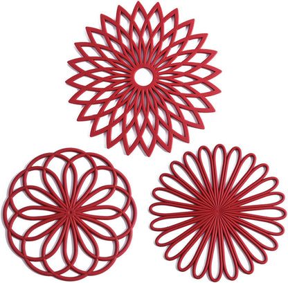 Silicone Trivet Set Heat Resistant Non Slip Hot Pot Pads