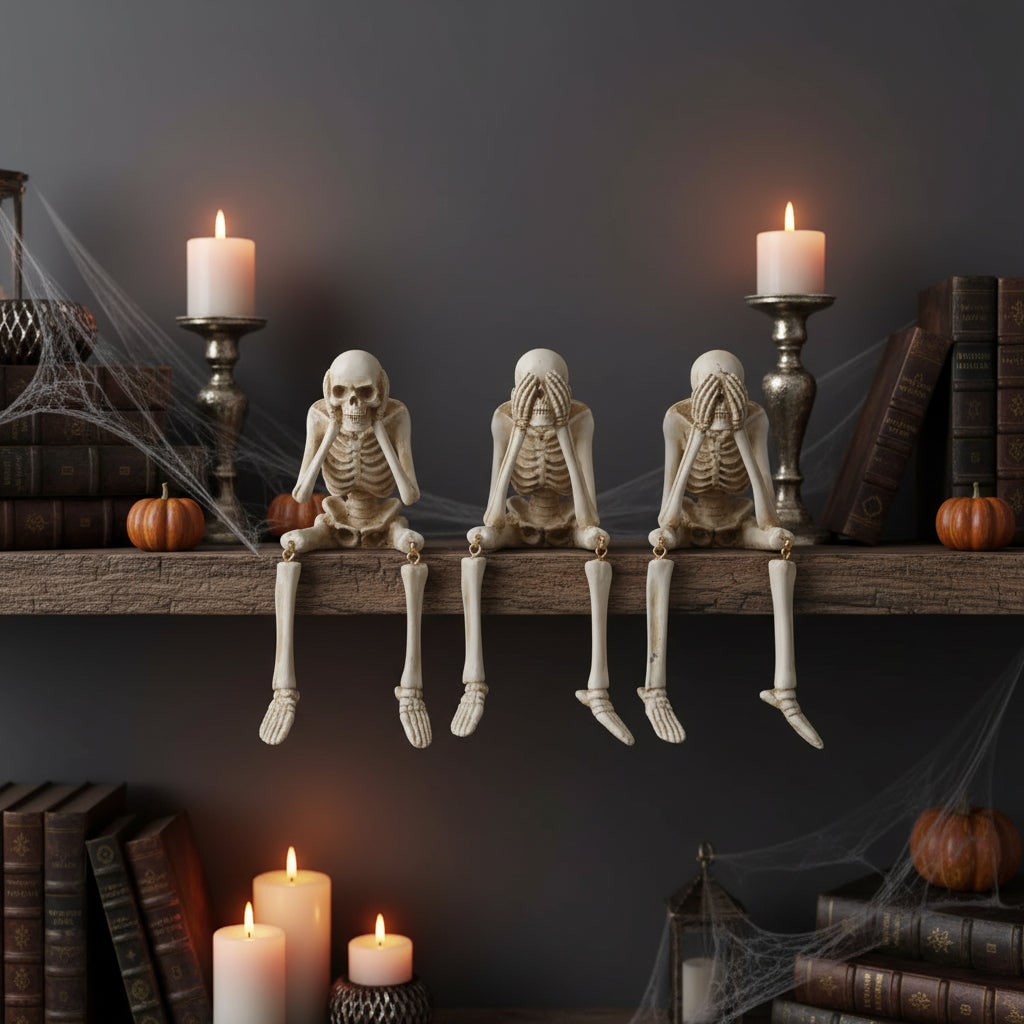 Skeleton Figurine Halloween Tabletop Gothic Home Decor