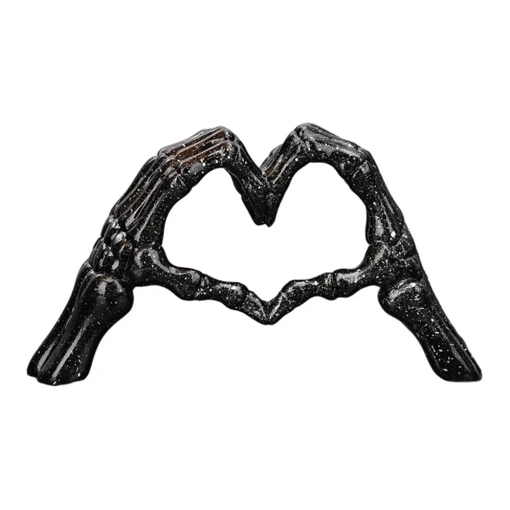 Skeleton Hands Heart Sculpture Gothic Halloween Home Table Decor