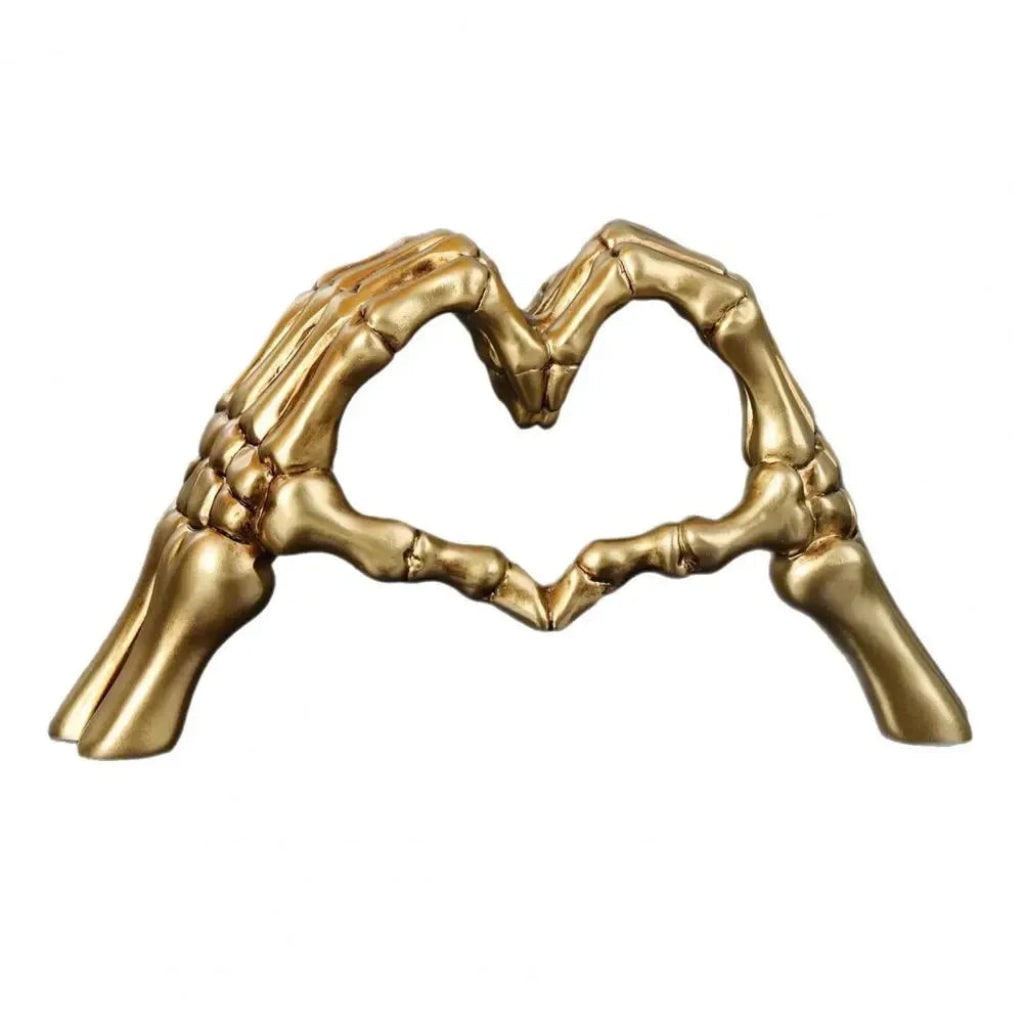 Skeleton Hands Heart Sculpture Gothic Halloween Home Table Decor