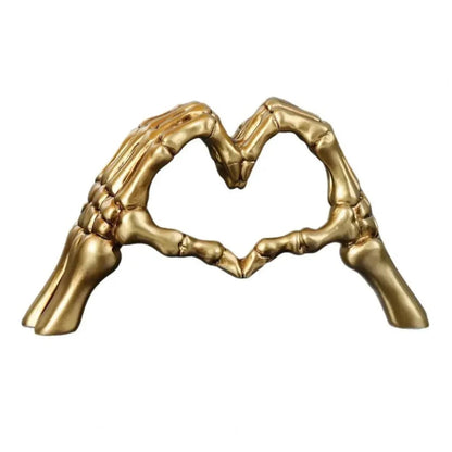 Skeleton Hands Heart Sculpture Gothic Halloween Home Table Decor