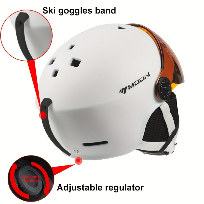 Ski Helmet Adjustable Removable Goggles Breathable Snowboard Protection Helmet
