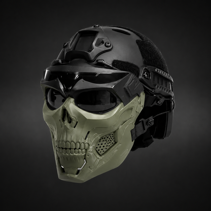 Skull Tactical Helmet Mask for Halloween Cosplay Airsoft and Outdoor Events