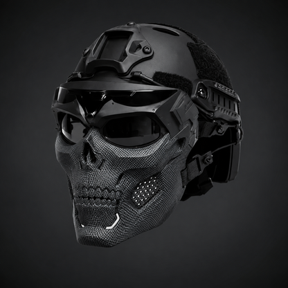 Skull Tactical Helmet Mask for Halloween Cosplay Airsoft and Outdoor Events