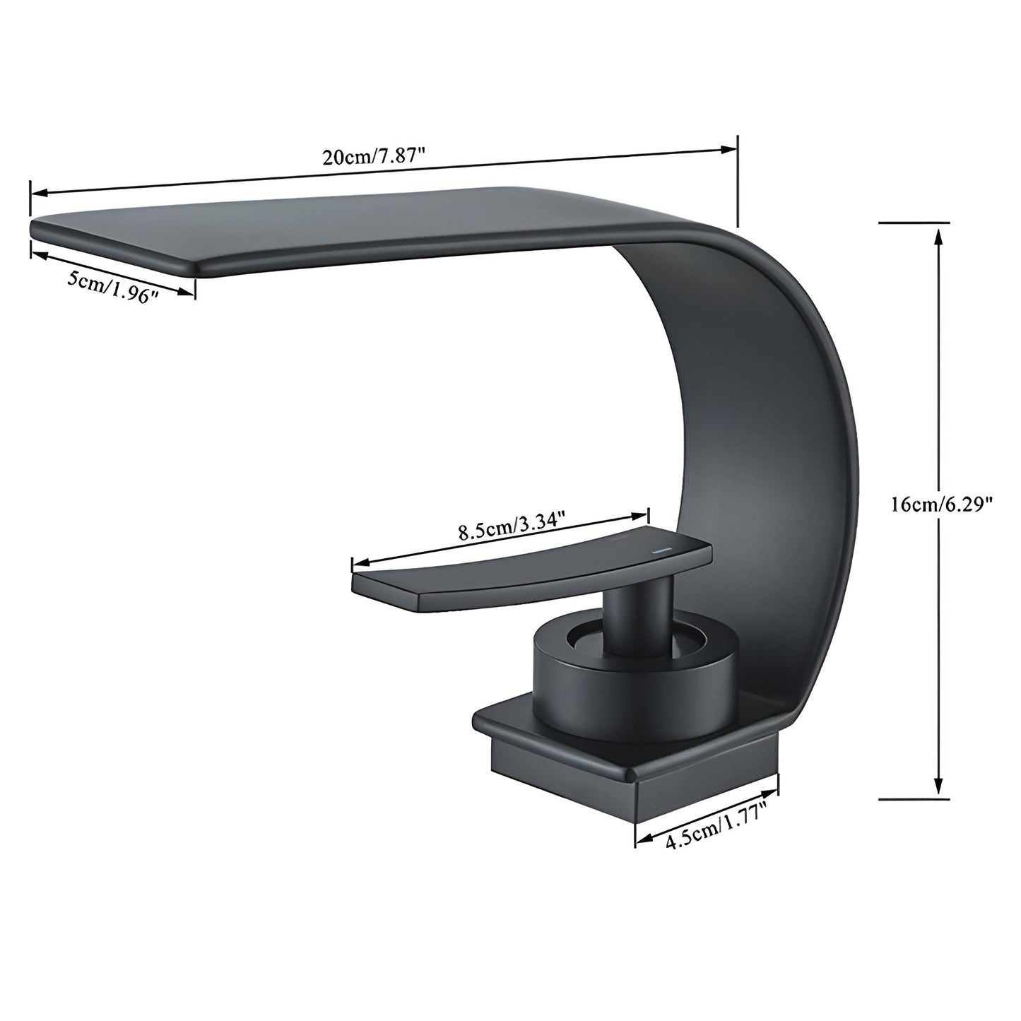 Slim Bathroom Basin Faucet Single Handle Sink Mixer Tap