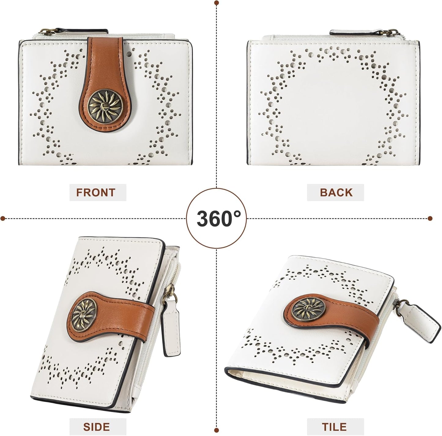 Slim Bifold RFID Women's Wallet with Zipper Pocket Stylish Leather Compact Design