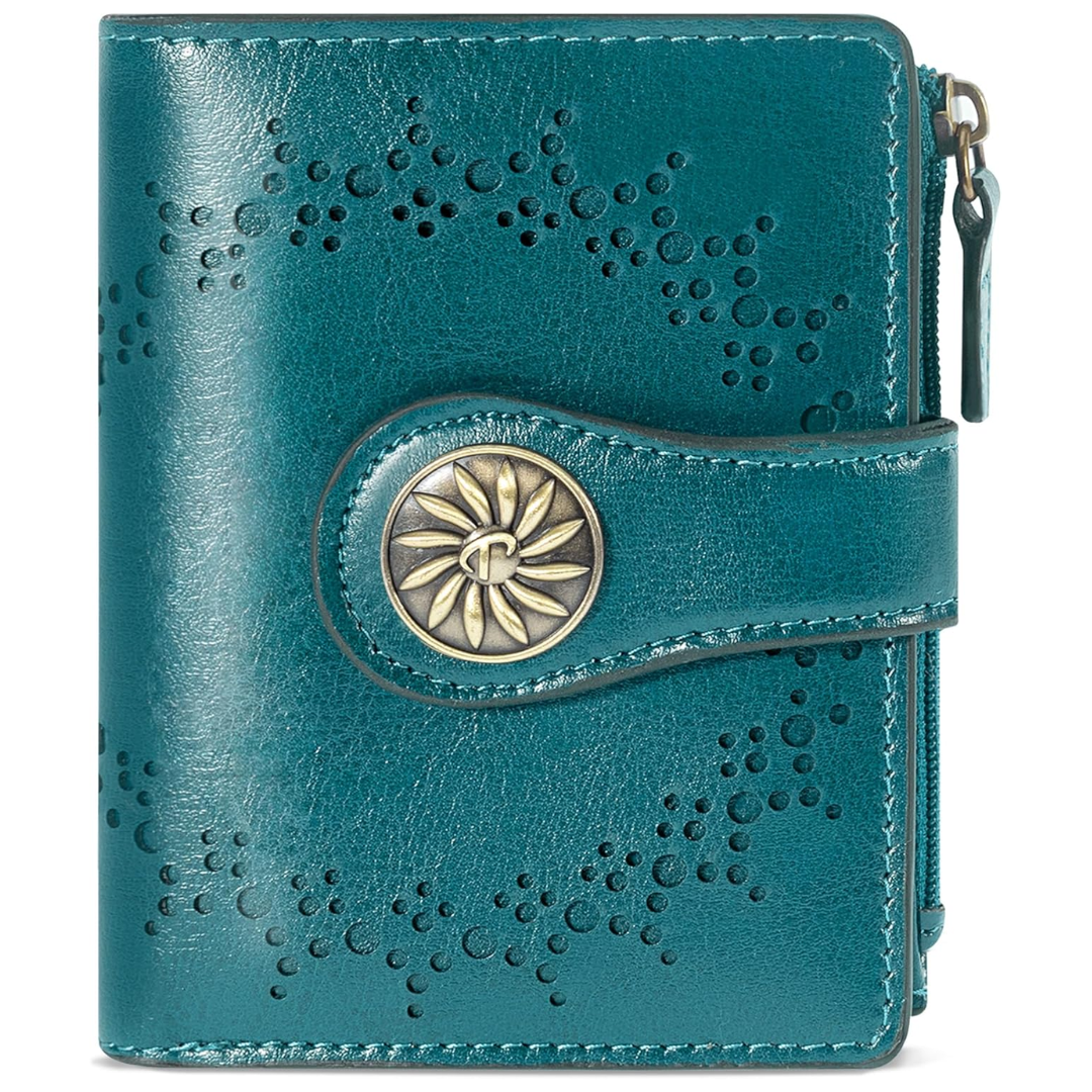 Slim Bifold RFID Women's Wallet with Zipper Pocket Stylish Leather Compact Design