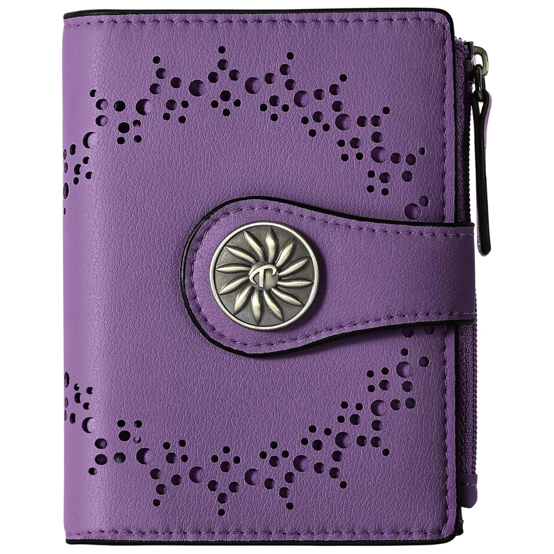 Slim Bifold RFID Women's Wallet with Zipper Pocket Stylish Leather Compact Design