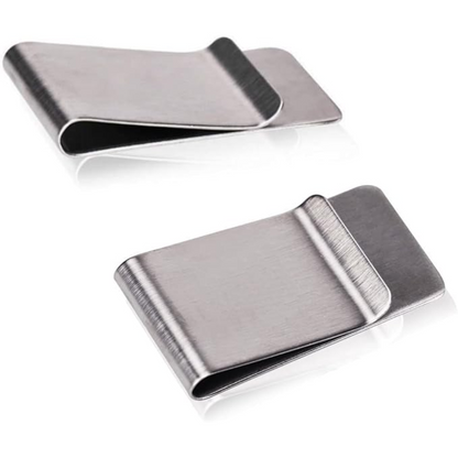Slim Stainless Steel Card Holder and Money Clip Set