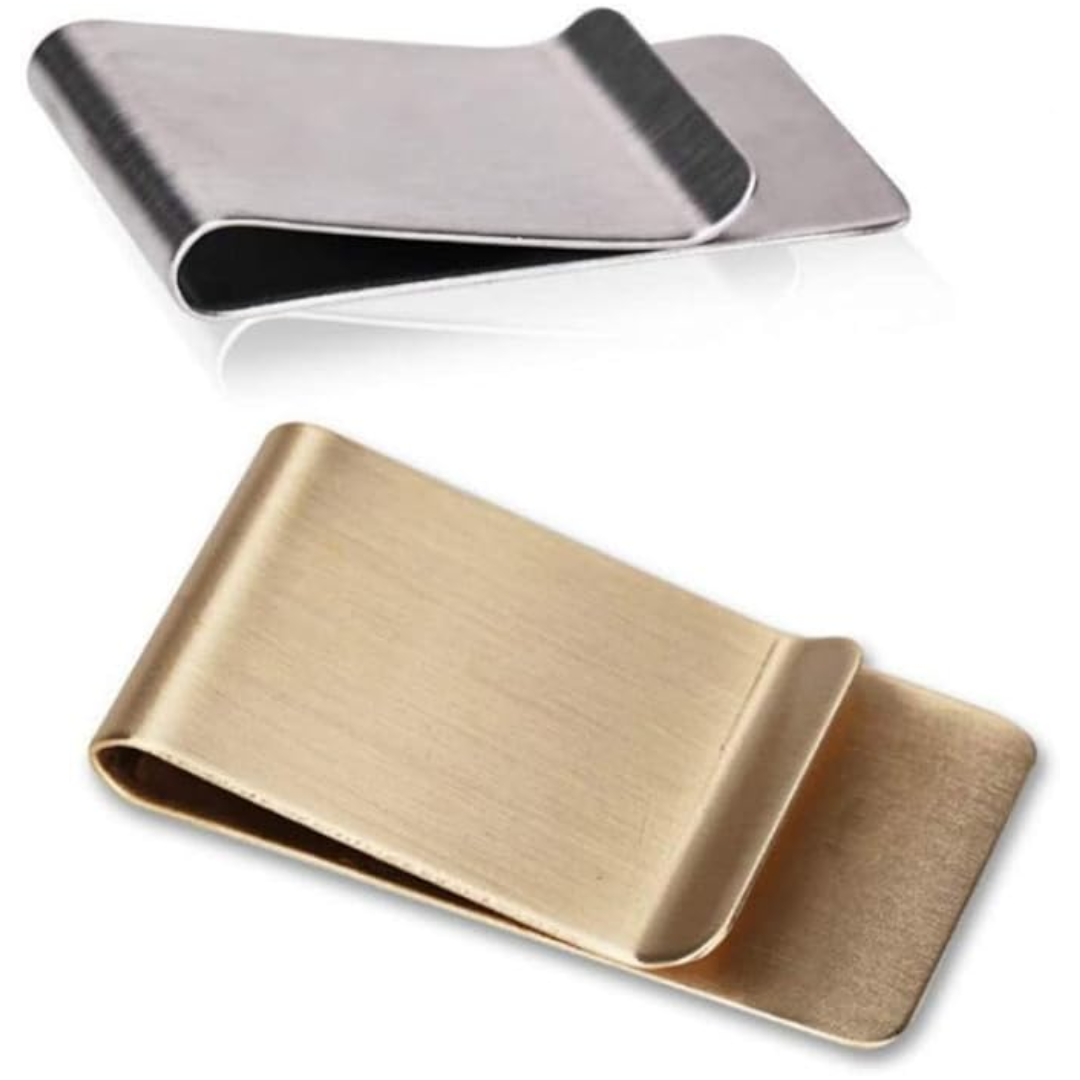 Slim Stainless Steel Card Holder and Money Clip Set