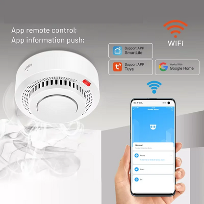 Smart WiFi Smoke Detector Heat Alarm 85dB Fire Safety Sensor