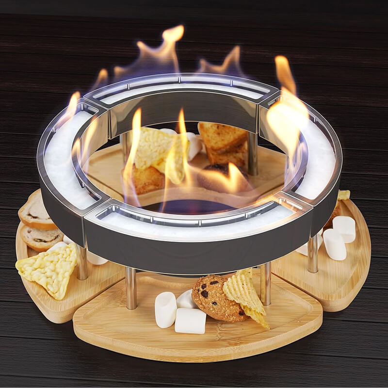 Smokeless Tabletop Fire Pit Bio Ethanol Indoor Outdoor Mini Fireplace Portable