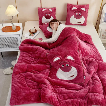 Soft Blanket Pillow Set Plush Cozy Bedding Comfort Set