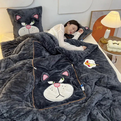 Soft Blanket Pillow Set Plush Cozy Bedding Comfort Set
