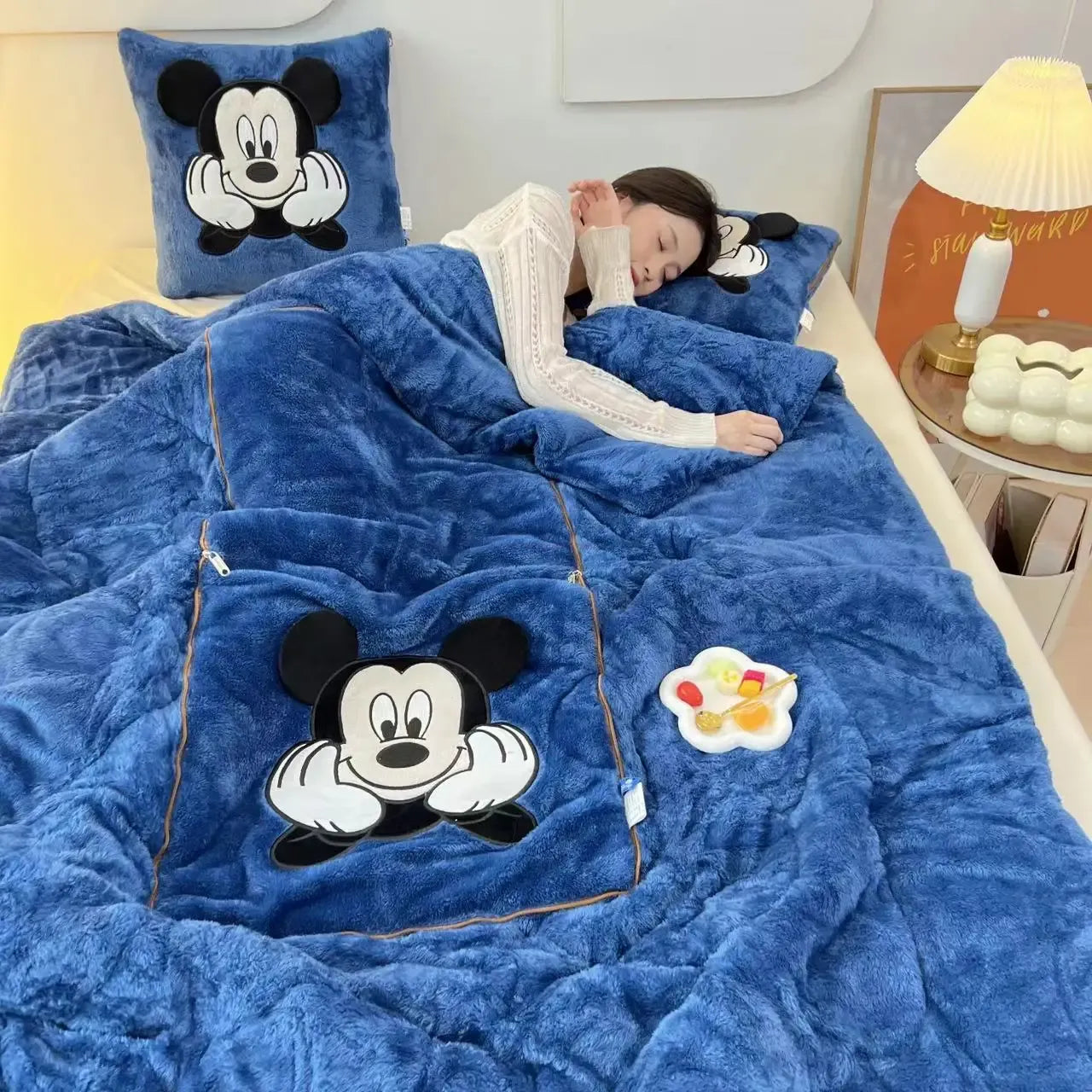 Soft Blanket Pillow Set Plush Cozy Bedding Comfort Set
