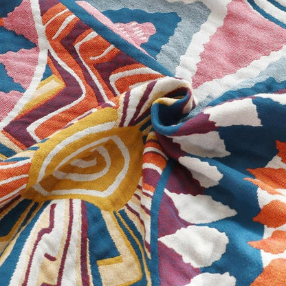 Soft Cotton Throw Blanket Lightweight All Season Decorative Bed Cover