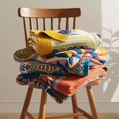 Soft Cotton Throw Blanket Lightweight All Season Decorative Bed Cover