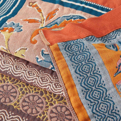 Soft Cotton Throw Blanket Lightweight All Season Decorative Bed Cover