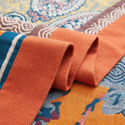Soft Cotton Throw Blanket Lightweight All Season Decorative Bed Cover