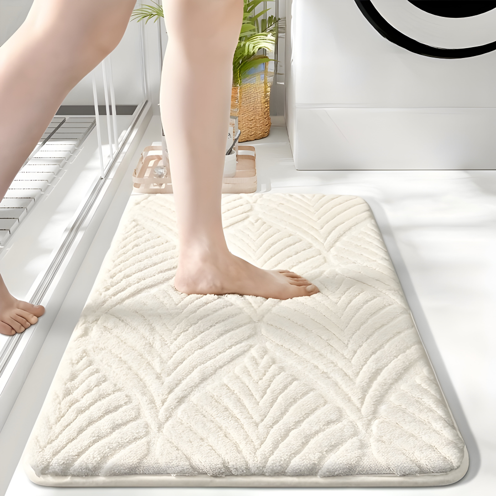 Soft Geometric Bath Mat Non Slip Absorbent Bathroom Rug