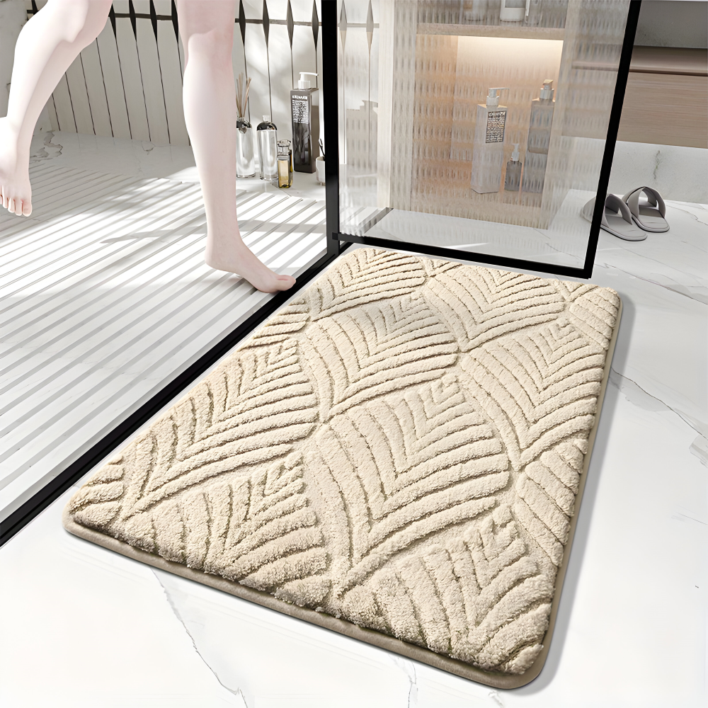 Soft Geometric Bath Mat Non Slip Absorbent Bathroom Rug
