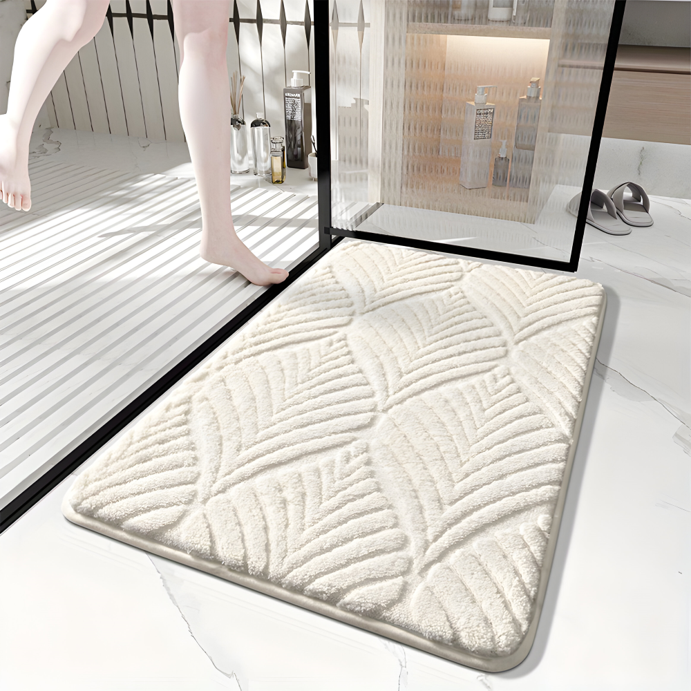 Soft Geometric Bath Mat Non Slip Absorbent Bathroom Rug